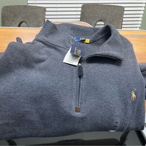Ralph Lauren Gray Zip Up Sweater with Stand-Up Collar - 3XB